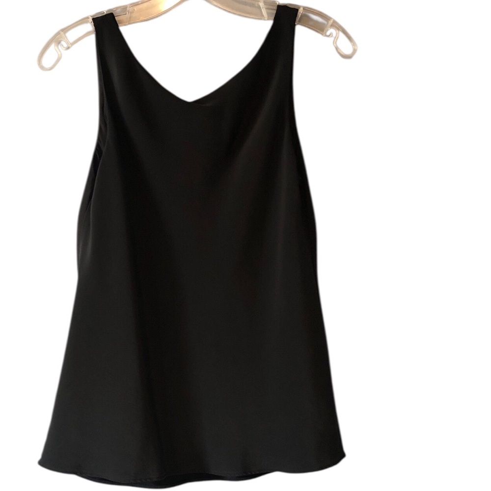 Lafayette 148 Black Silk Tank Top size 4 minimalist - Picture 2 of 5